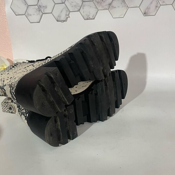 Madden Girl Snakeskin Print Ankle Boots with Geometric Pattern - Picture 8 of 10